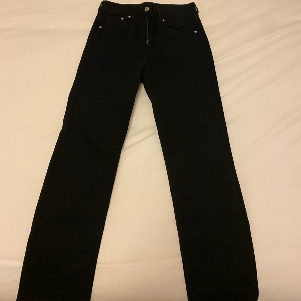 Black straight leg jeans